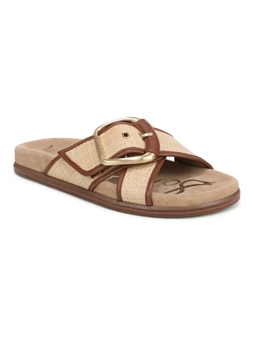 Sam Edelman Darla Crisscross Slide Sandals Linen Black Size 7.5 M NWT